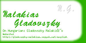malakias gladovszky business card